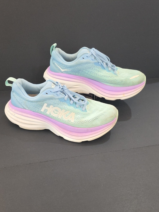 Hoka Shoes - Hoka Bondi 8 Women's Mint, Light Blue & Lavender Sneakers Size 7D Wide